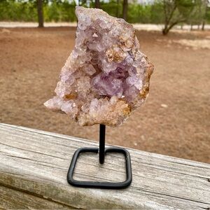 SOLD ON WN Stunning Natural Amethyst Crystal Cluster Geode on Display Stand